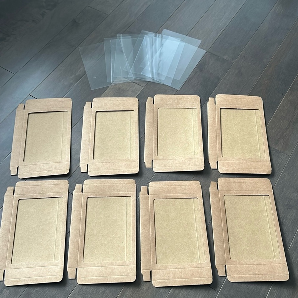Kraft Paper Boxes With Clear Windows, Greeting Card Paper Storage Box Stationery